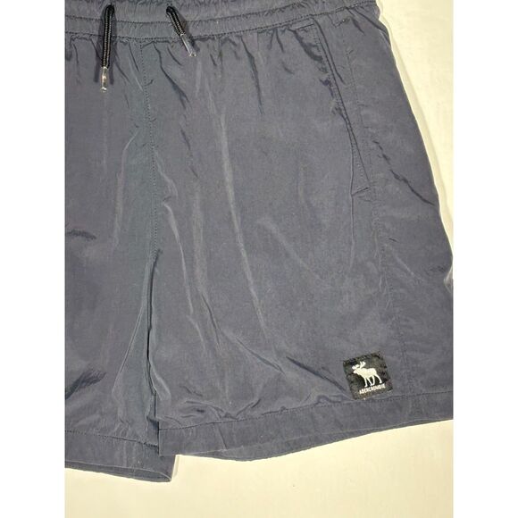 Abercrombie Kids Boys Swim Shorts Sz M Navy Blue Mesh Lined Drawstring Pockets - Picture 2 of 4